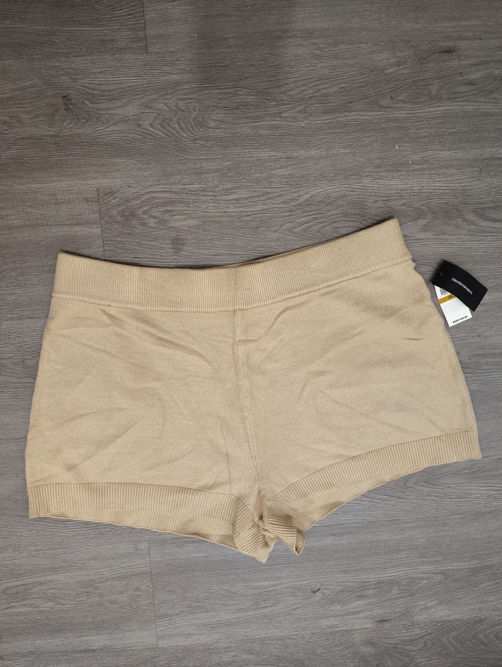 NWT Danielle Bernstein High-Rise Sweater Knit Shorts Tan Macy's Size 3X